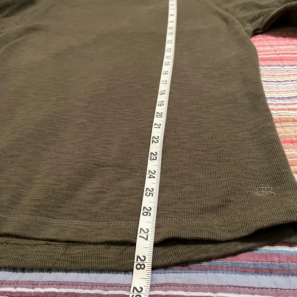 Banana Republic Men Olive Green Long Sleeve Crew Neck T-Shirt Size L